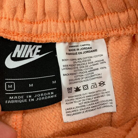 Nike Sportswear Club Short Mens M Orange Elasticated Drawstring Waist Bold Logo - Picture 7 of 15